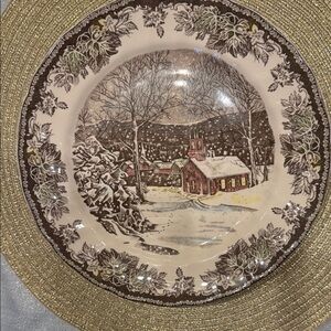 Vtg The Friendly Village England 1883" Backstamp by JOHNSON BROTHERS plate 10”